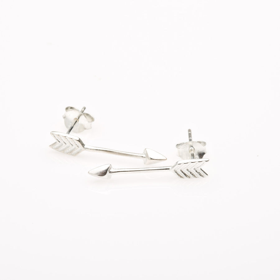 Silver Arrow Stud Earrings