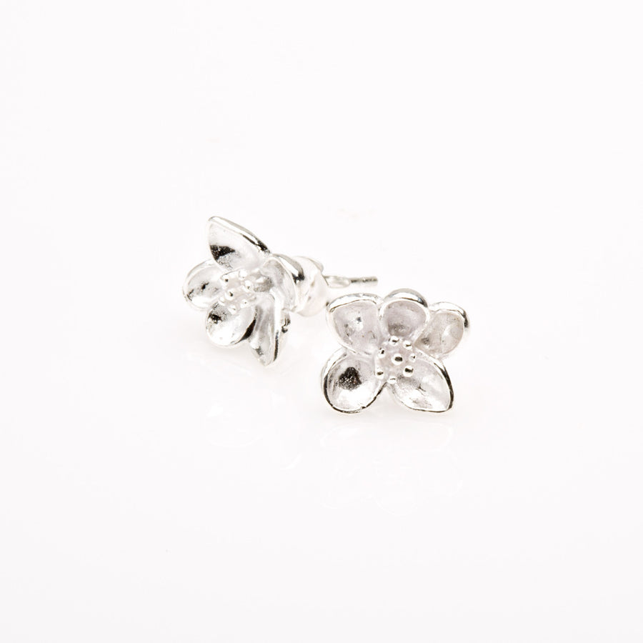 Silver Flower Stud Earrings