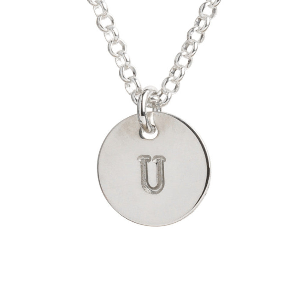 Plain sterling initial necklace